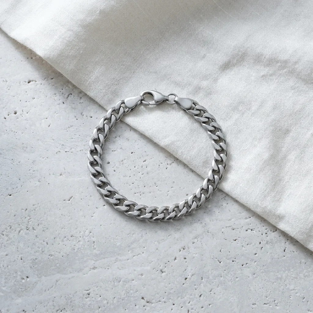 Curb Chain Bracelet, Silver-Tone