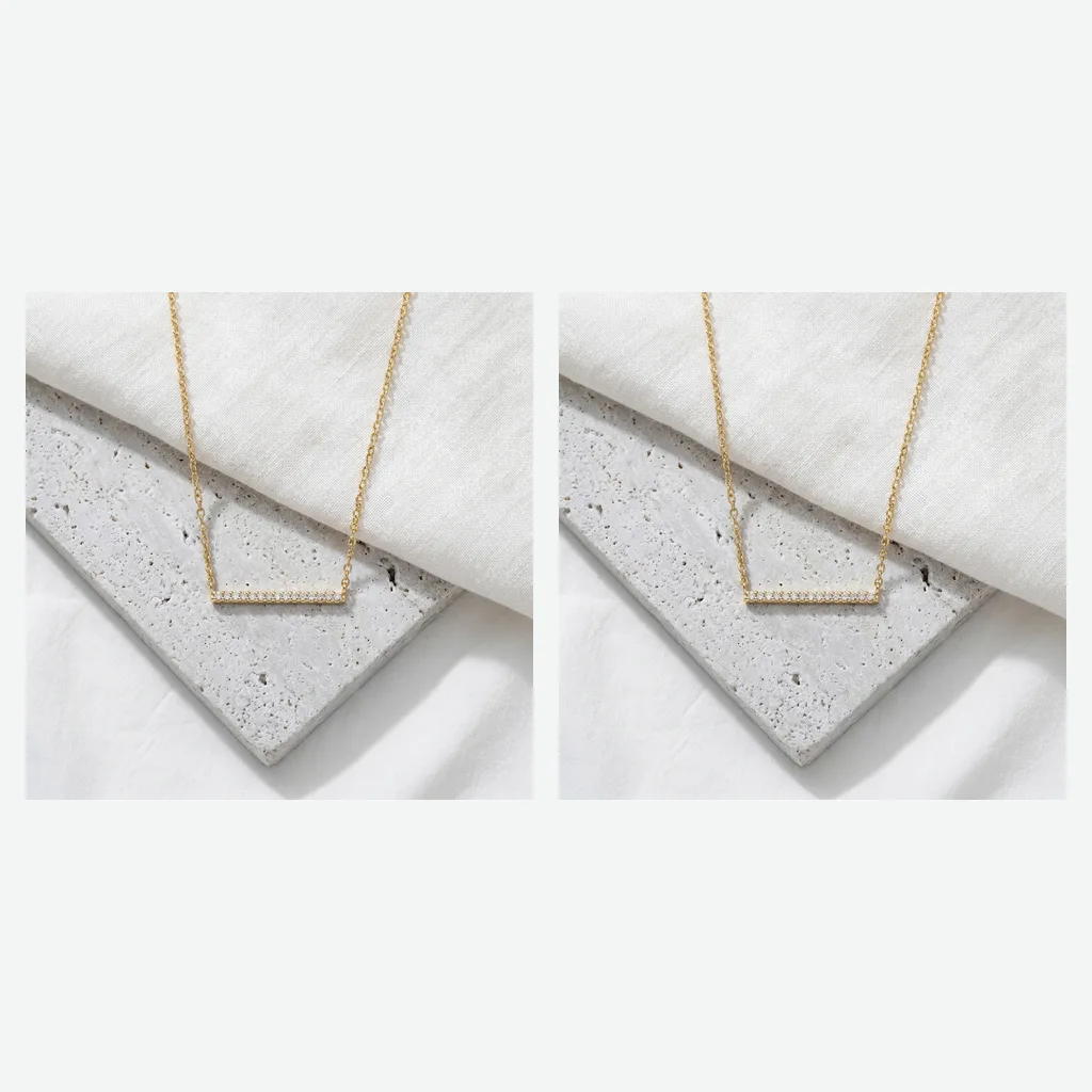 CZ Bar Pendant Necklace