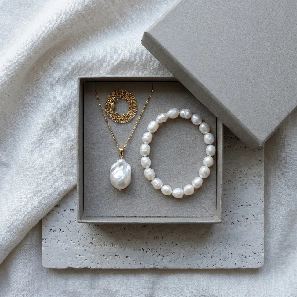 Cultured Pearl Necklace & Bracelet Set