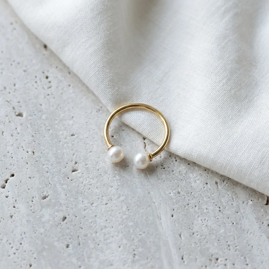 Cultured Pearl Open Ring