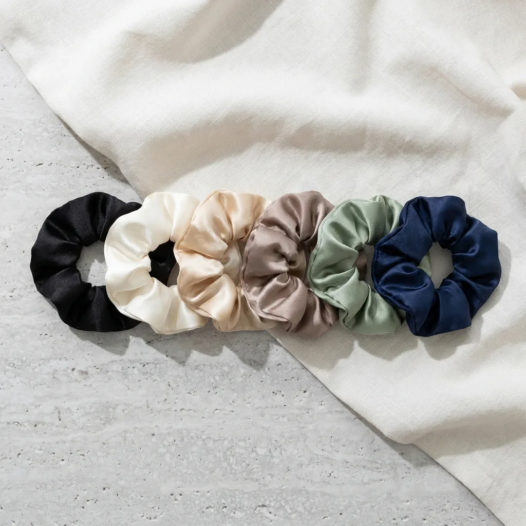 Satin Scrunchies, Set of 6