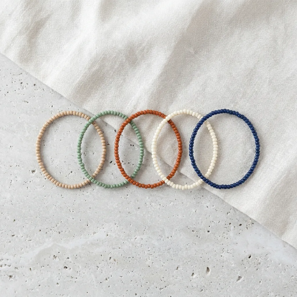 Seed Bead Stretch Bracelets, Set of 5