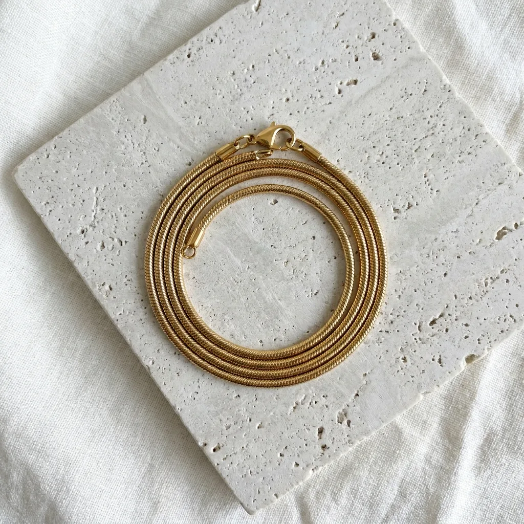 Snake Chain Necklace, Gold-Tone