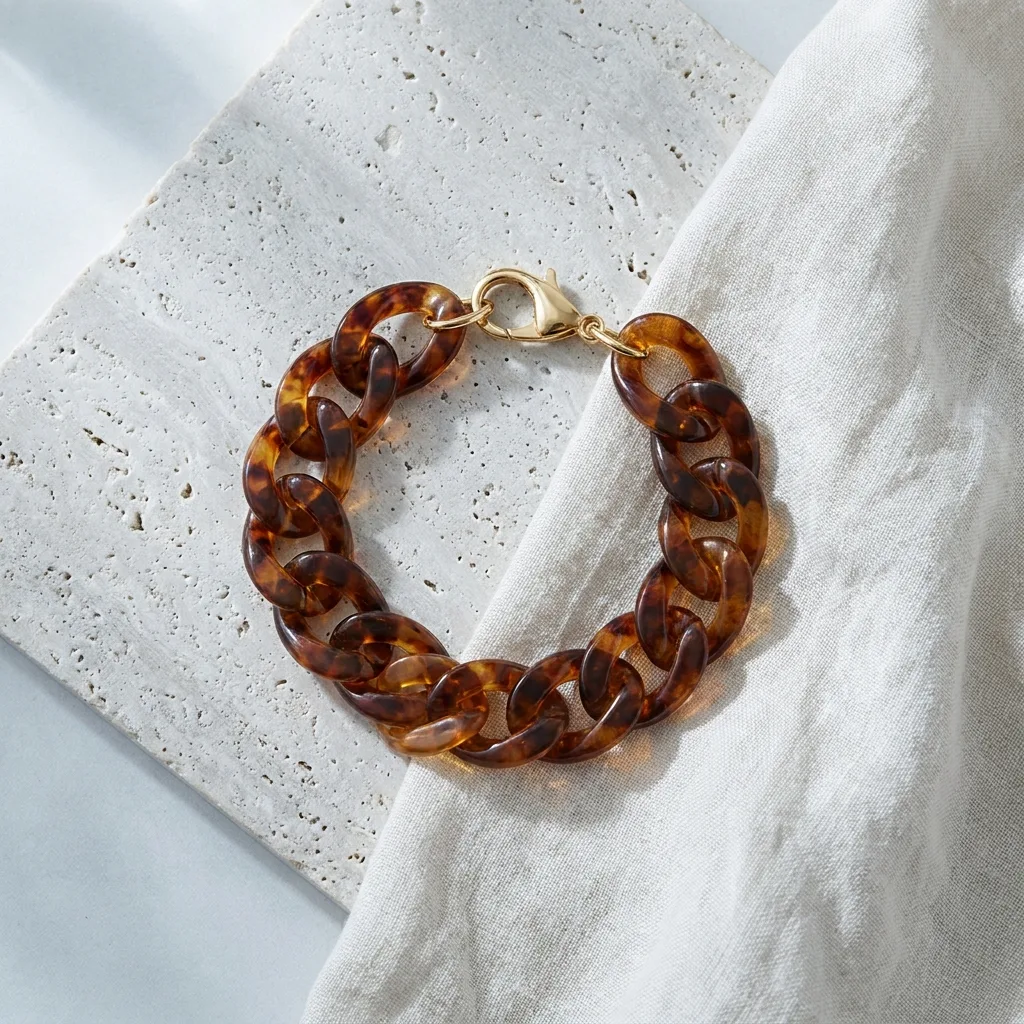 Tortoiseshell Resin Link Bracelet
