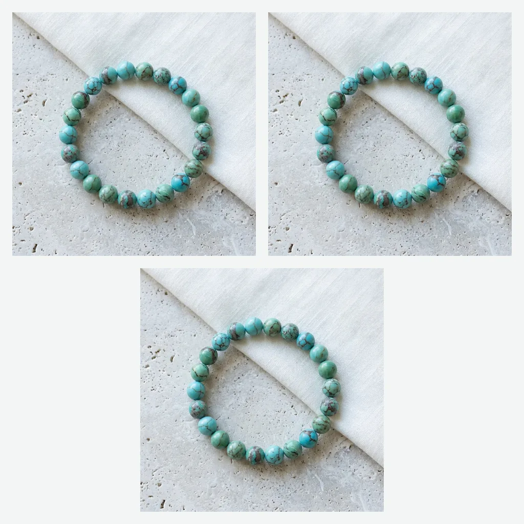 Turquoise-Tone Bead Bracelet