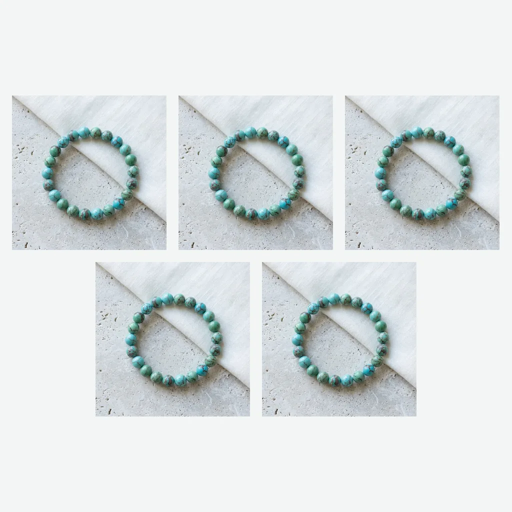 Turquoise-Tone Bead Bracelet