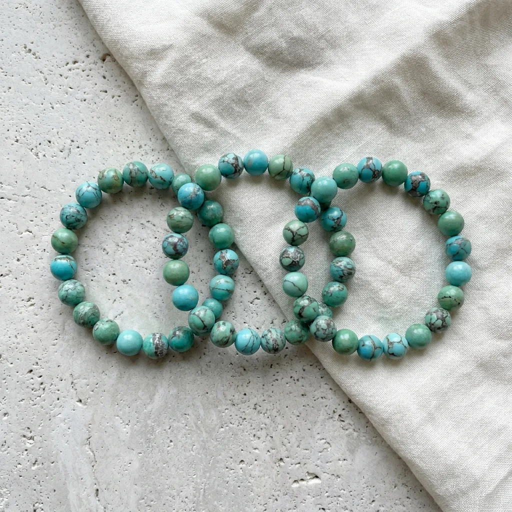 Turquoise-Tone Bead Bracelets, Set of 3 Add-On