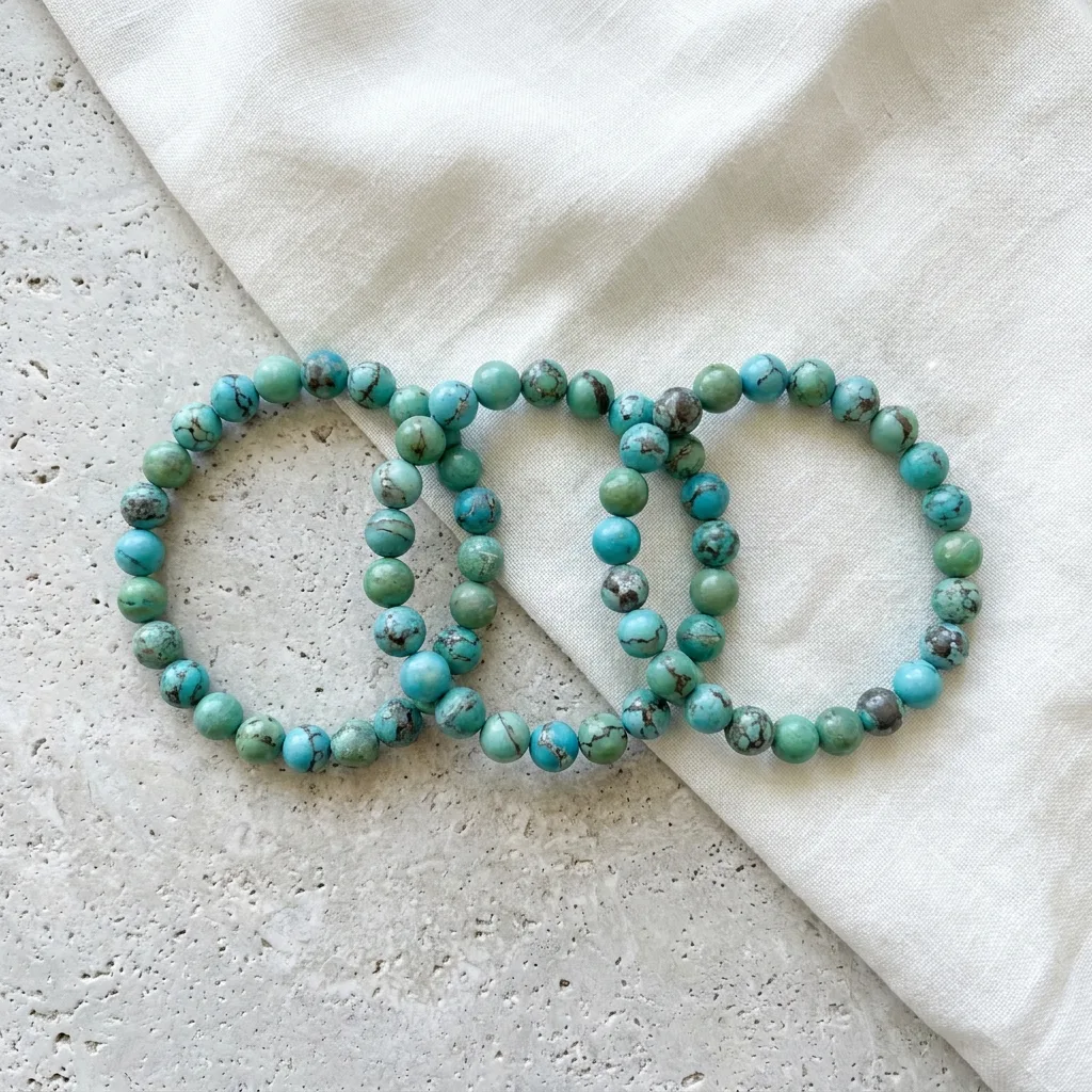 Turquoise-Tone Bead Bracelets, Set of 3 Add-On (Reduced)