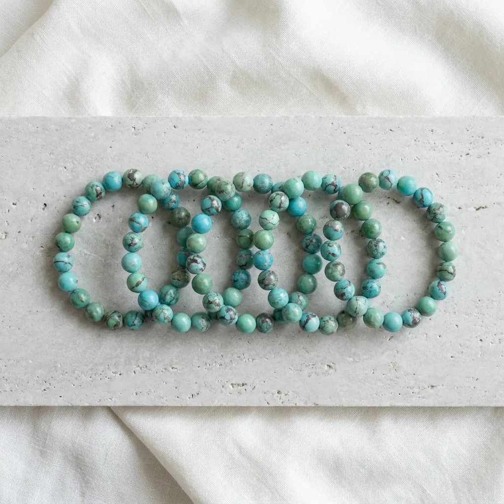 Turquoise-Tone Bead Bracelets, Set of 5 Add-On (Reduced)