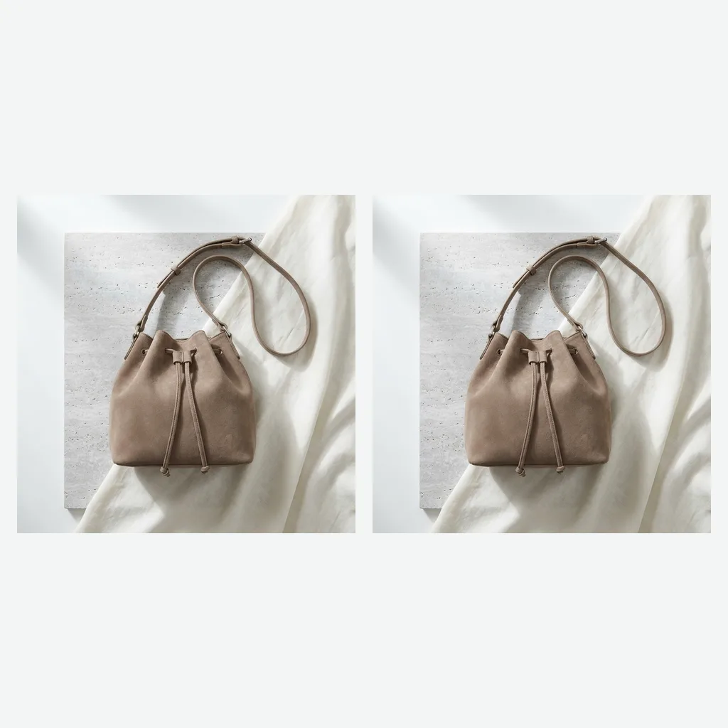 Vegan Suede Bucket Bag