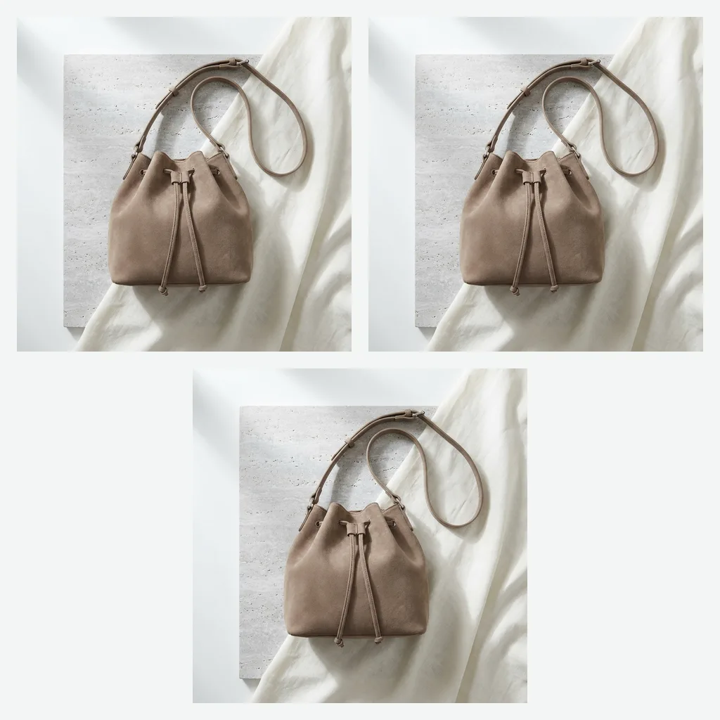 Vegan Suede Bucket Bag