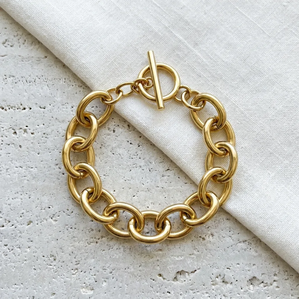 Wide Link Statement Bracelet