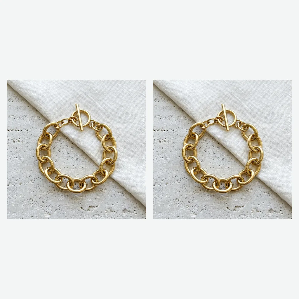 Wide Link Statement Bracelet